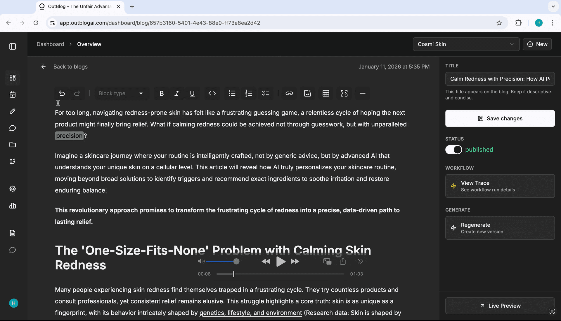 MDX editor toolbar and formatting options