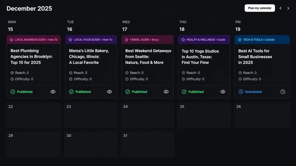Local SEO content that keeps up with your business schedule