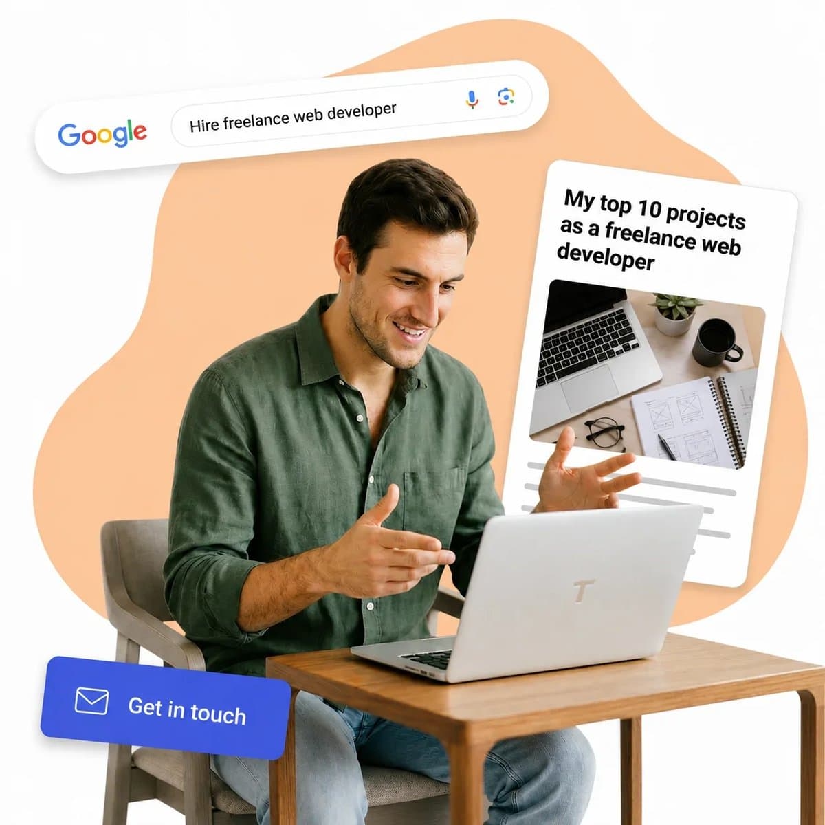 freelancer-blogging solution illustration