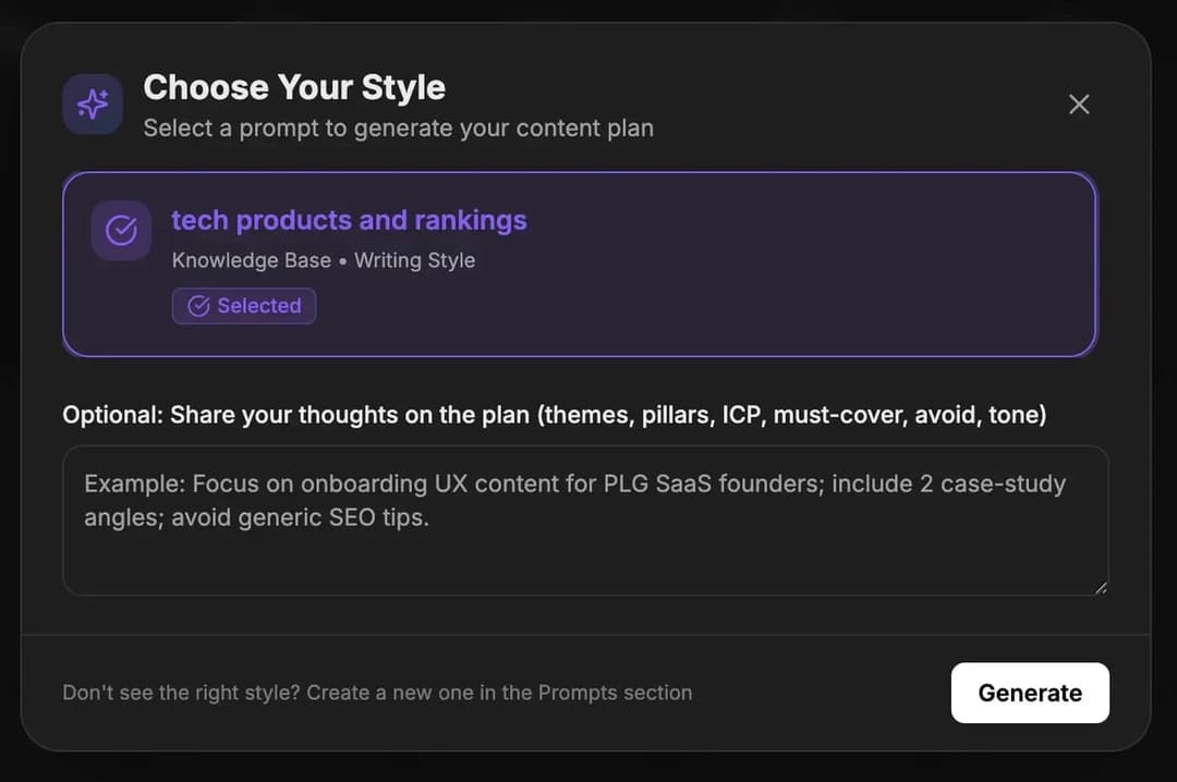 Choose Publishing Style (If not connected website and domain)